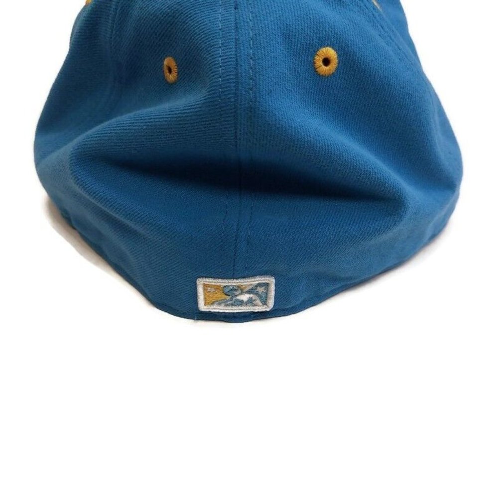 59Fifty Size 7 1/4 New Era Myrtle Beach Pelicans Fitted Hat Cap Blue - Picture 4 of 7